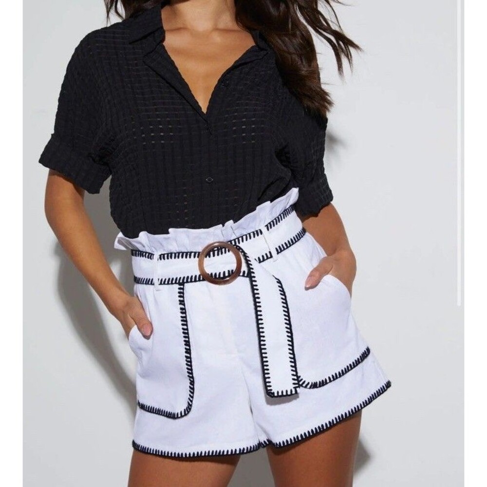 Vici Black and White Women Shorts